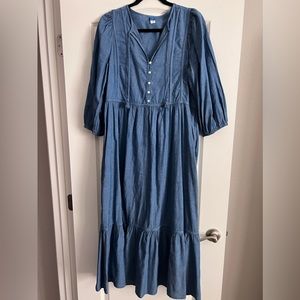 Old Navy All-day Swing Maxi Dress Chambray